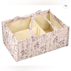 NWT Infant Floral Diaper Caddy Organizer, Newborn Essentials Storage Basket
